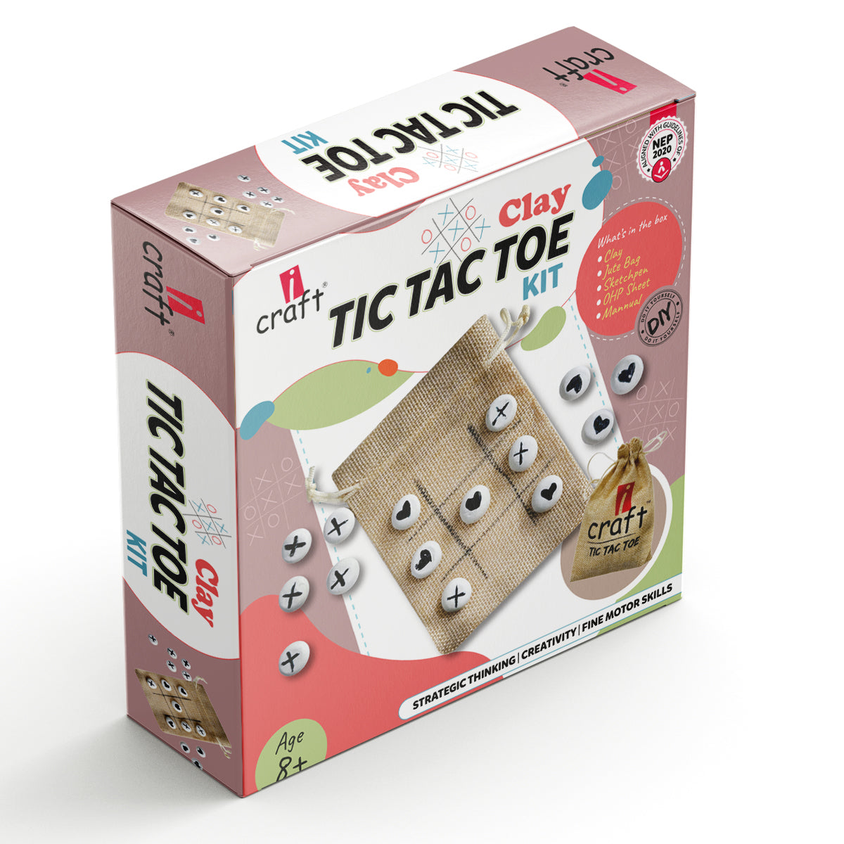 iCraft Clay Tic Tac Toe DIY Game Kit - Fun Craft for Kids iCraft